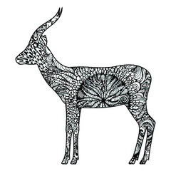 Mandala Deer coloring page for kids