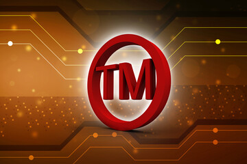 3d rendering tm trade mark sign concept