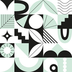 Seamless geometric pattern with abstract mosaic