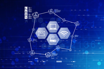 Digital Abstract technology background,2d illustration