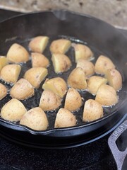 frying pan with potatoes