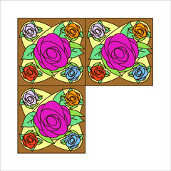 Hand drawn artistic background. Beautiful flower with ornate frame border, doodle floral ornament.