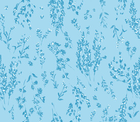 Watercolor Ditzy flower Floral Seamless Repeat Pattern