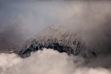 clouds in the mountains