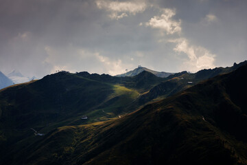 sunset over the mountains