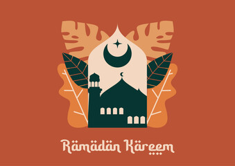 Ramadan Kareem. Islamic greeting card template with ramadan for wallpaper design. Poster, media banner. Ramadan vector.