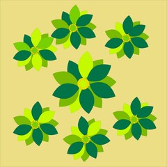beautiful flowers on a yellow background