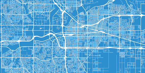 Urban vector city map of Bakersfield, California , United States of America