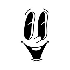 old cartoon mascot character elements. different clipart, faces, limbs. character creator for vintage retro logos and branding. isolated vector illustrations
