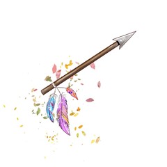 dream catcher arrow drawing color