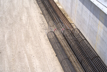 Highway enclosure construction site at City of Zürich on a cloudy spring day. Photo taken March...
