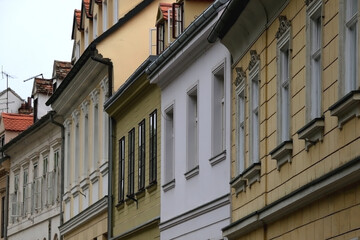 Obraz premium Colorful historic buildings in central Zagreb, Croatia.