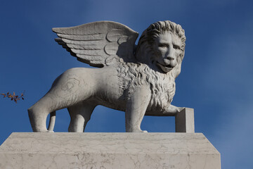 Statue of a lion in Portogruaro, Venice, Italy