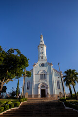 Elói Mendes, Minas Gerais, Brazil: March 24, 2022: Mother Church in the central square of the city
