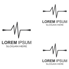 Pulse line or medical wave. Vector logo design concept illustration template