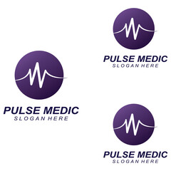 Pulse line or medical wave. Vector logo design concept illustration template