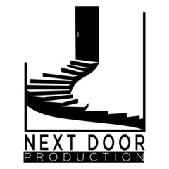 Production logo design with stairs and door