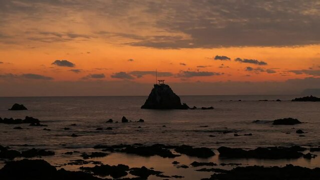 牛之浜景勝地「すみっ瀬」の夕刻のタイムラプス