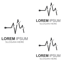 Pulse line or medical wave. Vector logo design concept illustration template