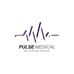 Pulse line or medical wave. Vector logo design concept illustration template
