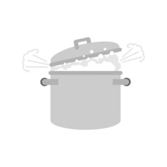 Boiling pot isolated. pot is boiling. Vector illustration