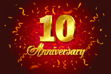 Luxury of 10 Anniversary template isolation background.