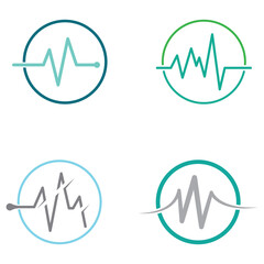 Pulse line or medical wave. Vector logo design concept illustration template