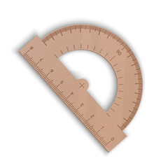 Realistic school wooden measuring ruler 15 centimeters, vector format