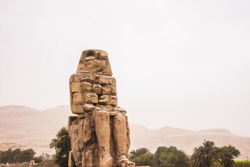 Beautiful shot of Colossi of Memnon in Egypt.