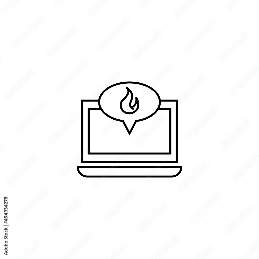 Poster computer, internet and communication concept. modern monochrome sign in flat style. suitable for web