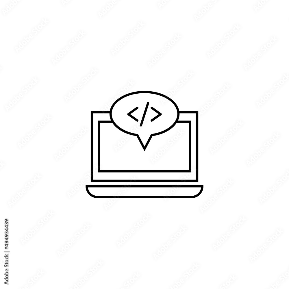 Poster computer, internet and communication concept. modern monochrome sign in flat style. suitable for web