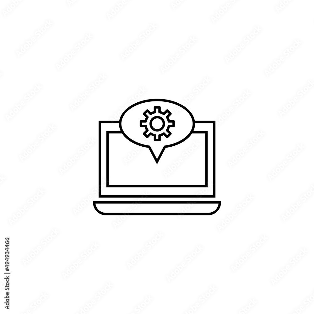 Poster computer, internet and communication concept. modern monochrome sign in flat style. suitable for web