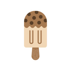 Bubble milk tea ice cream, Vector, Icon, Illustration.
