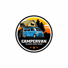 RV - camper van illustration logo vector