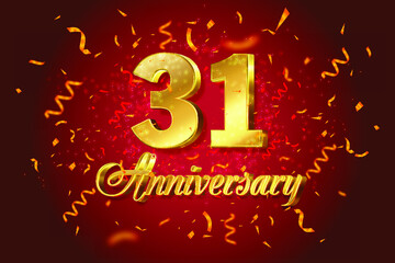 Luxury of 31 Anniversary template isolation background.