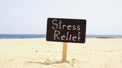 Stress relief is shown on the photo using the text
