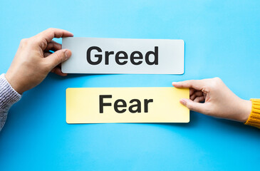 Fear and greed with investment.plan or management of financial