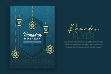 Beautiful Ramadan Mubarak Flyer design 