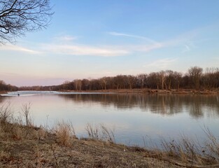 Fishermen wading in the Maumee river