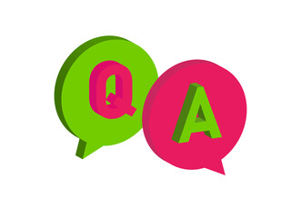 Q and A. Questions and answers, 3d vector illustration