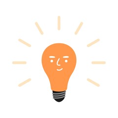 idea, fun lamp isolated icon