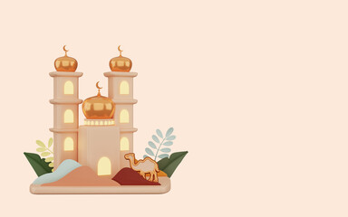 3d rendering of islamic background for ramadan kareem, eid al fitr, eid al adha, isra miraj
