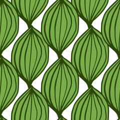 Exotic outline leaves seamless pattern. Abstract floral background.