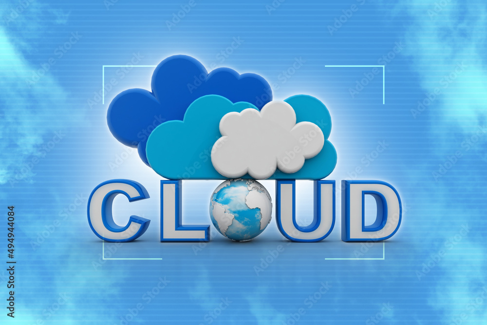 Poster 3d rendering technology cloud computing