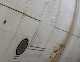Closeup of an old airplane