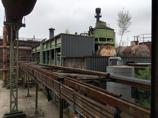 Urban decay rust metal industrial construction inside Essen famous steel factory Landschaftspark...