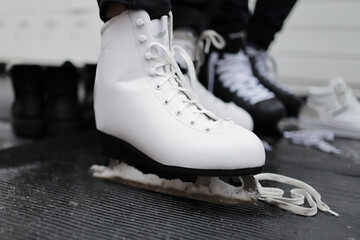 White figure skating boots