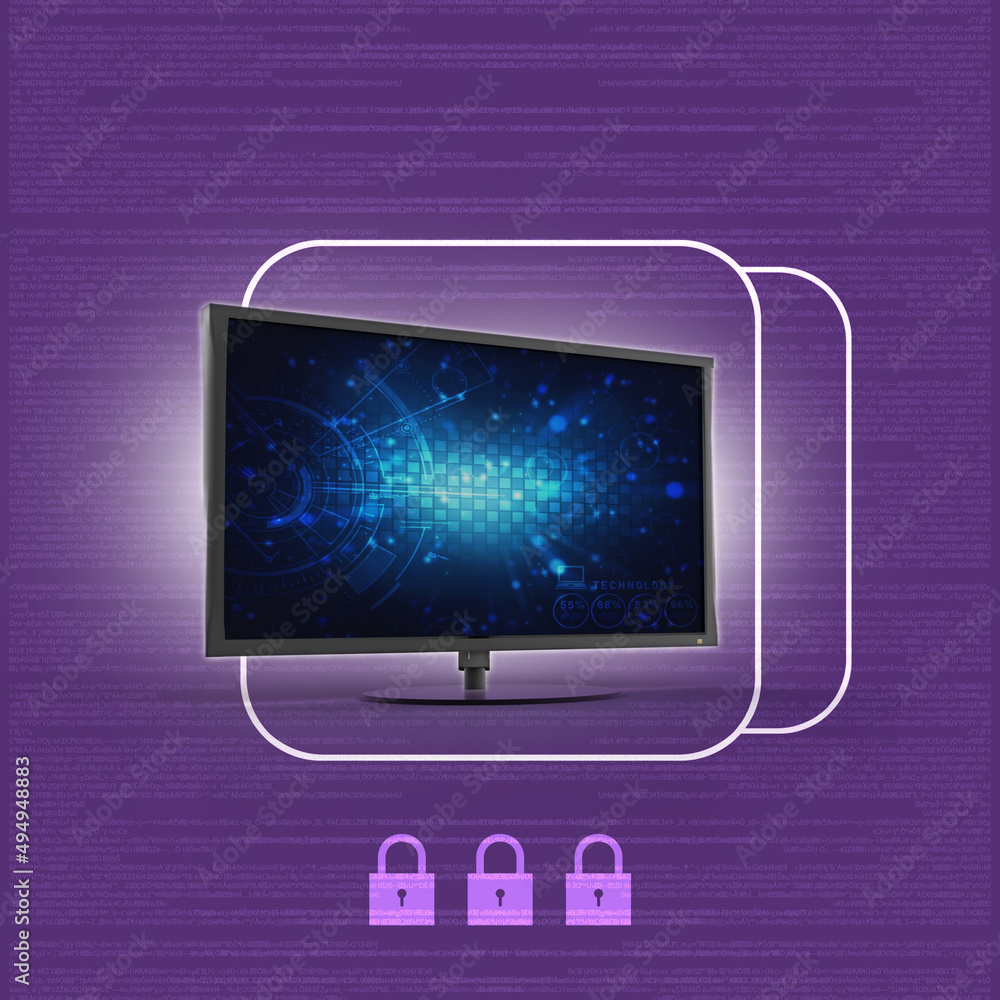 Aufkleber 3d rendering technology computer network