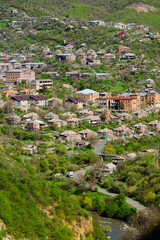 Fototapeta na wymiar Mountain landscape with Tumanyan town and surroundings, Armenia.