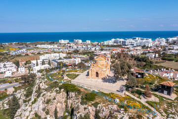 Naklejka premium Orthodox church Profitis Ilias, located close to Protaras, Cyprus
